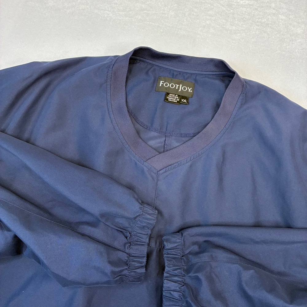 FootJoy Windjacket Mens‎ XXL Navy Blue V-Neck Pullover Golf Jacket Lightweight